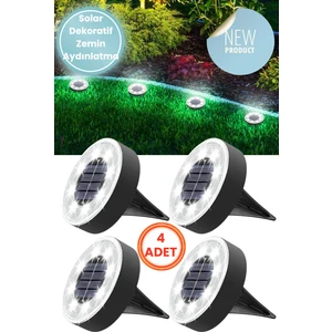 8 Led’li Solar Bahçe Lambası | 4 Adet | Su Geçirmez | Otomatik Sensörlü | Bahçe Aydınlatma | Beyaz Işık
