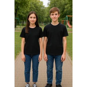 %100 Pamuk Basic Bisiklet Yaka Erkek Çocuk Tişört
