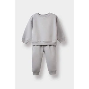 Erkek Bebek 2'li Takım Basic Düz Sweatshirt Eşofman Altı E8430A525AU