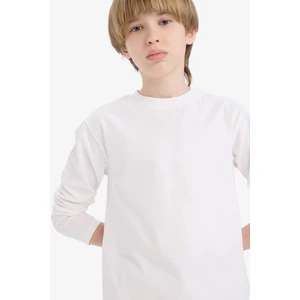 Erkek Çocuk Bisiklet Yaka Basic Düz Uzun Kollu Okul Tişörtü K1686A625AU