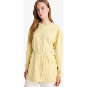 Loose Fit Bisiklet Yaka Uzun Kollu Tunik