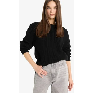 Regular Fit Bisiklet Yaka Selanik Kumaş Basic Düz Triko Kazak H6905AZ25WN