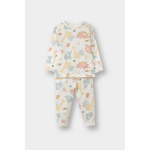 Kız Bebek Pijama Takımı Dinozor Baskılı Uzun Kollu Penye Üst Uzun Alt E9480A525AU