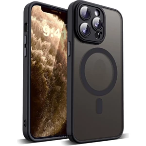 Iphone 11 Pro Kılıf Mat Magsafe Wireless Şarj Özellikli Darbe Önleyici Hassas Butonlu Renkli Kenarlı Kapak + Lens Camı Hediyeli