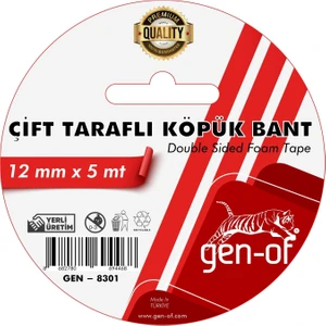 Çift Taraflı Köpük Bant 12X5 M (GEN-8301)