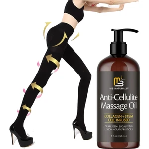 M3 Naturals Anti-Cellulite Massage Oil 240 ml + S-M Beden Süper Akıllı Mikro Kapsüllü İnceleştirmeye ve Biçimlendirmeye Tayt