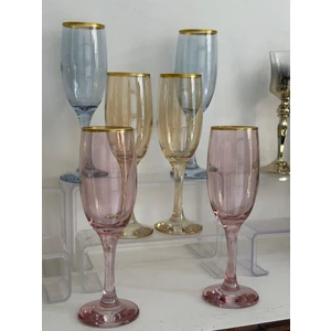 LAL Ayaklı Lüx Yaldızlı Ayaklı Su Bardağı