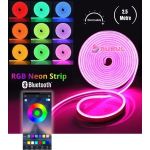 2.5 Metre 256 Renk Bluetooth Kontrol Renk Değiştiren Rgb Neon LED Şerit Işık Seti SB-6563