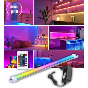 50 cm Şeffaf Rgb 16 Renk Kumandalı Çubuk Şerit LED Renk Değiştiren LED Işık SB-6540