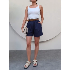 Bol Kesim Keten Şort