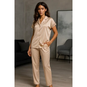 Premium Saten Çeyizlik Kadın Pijama Takımı – Kore Ipeği Dokusu, Dantel Detaylı, Hediye Kutulu