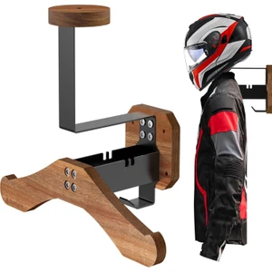 Kask Askısı - Motosiklet Kask Askısı Duvar Montajı, Masif Ahşap ve Ağır Hizmet Tipi Çelik Kask Duvar Montajı Motosiklet/futbol/bisiklet, Kayak/taktik Ekipman Duvar Askısı