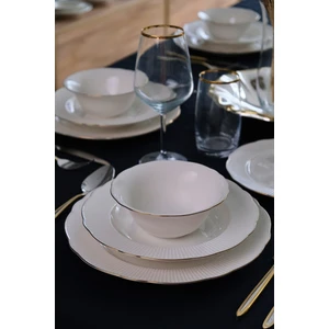 Tabak Evi Porselen Ilay Yemek Takımı Altın Yaldızlı 6 Kişilik 24 Parça