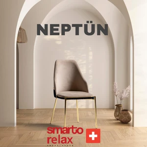 Smarto Relax Neptun 2’li Sandalye Seti — Metal Ayaklı, Krem Kumaş