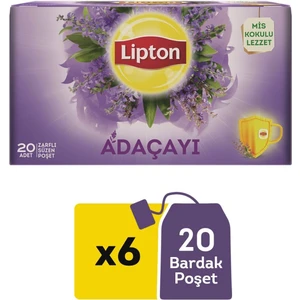 Adaçayı Bitki Süzen Bardak Poşet Çayı 20LI x 6 Adet