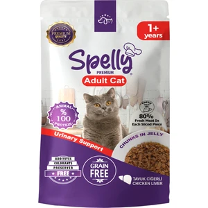 24 Adet x Spelly Tavuklu Ciğerli Yetişkin Kedi Maması Pouch (85GR)