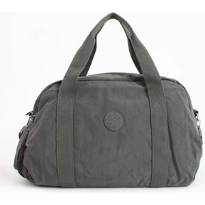 Unısex Büyük Boy Koyu Gri Renk Krinkıl Kumaş Ayakkabı Bölümlü Çapraz Askılı Laptop Bölmeli Spor ve Seyahat Çantası