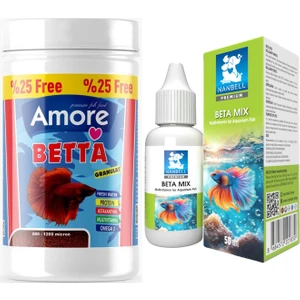 Beta Balığı Yemi 125ML Granül Kutu, Mix Multivitamin 50CC