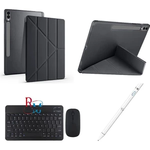 Samsung Galaxy Tab S10 Fe Plus 13.1" ile Uyumlu Standlı Kılıf Dokunmatik Kalem ve Klavye Mouse Set