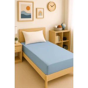120 x 200 x 30 cm Düz Pamuklu Tek Kişilik Lastikli Fitted Penye Çarşaf