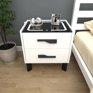 Diamond Beyaz Ledli Komodin