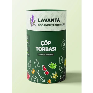 Renkli Premium Çöp Torbası 50 Adet Lavanta Kokulu Orta Boy 55X60 cm