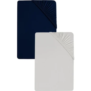 2 Adet Battal Boy Düz Pamuklu Çift Kişilik 200 x 200 cm Lastikli Penye Çarşaf