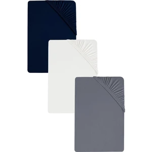 3 Adet Battal Boy Düz Pamuklu Çift Kişilik 200 x 200 cm Lastikli Penye Çarşaf