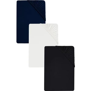 3 Adet Battal Boy Düz Pamuklu Çift Kişilik 200 x 200 cm Lastikli Penye Çarşaf