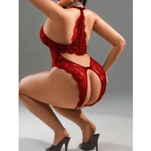 Özel Bölgesi Açık Dantel Body