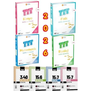 ÜçDörtBeş Yayınları 2026 TYT Matematik Soru Bankası - Fizik Soru Bankası - Kimya Soru Bankası - Biyololoji Soru Bankası + TYT 4 Deneme Set
