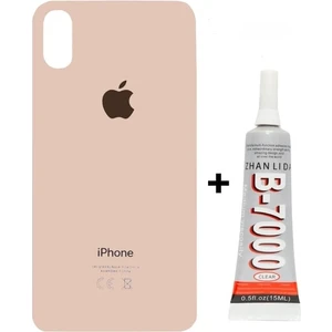 Apple iPhone Xs Max Arka Kapak Pil Kapağı + Yapıştırıcı Siyah Renk