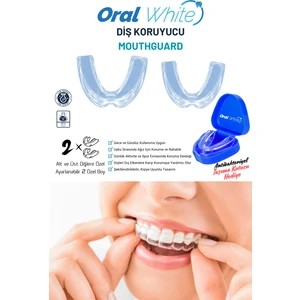 Oral White Diş Gıcırdatma Diş Sıkma Çene Sıkma Önleyici Bruksizm Aparatı Silikon Gece Plağı 2 Parça Dişlik