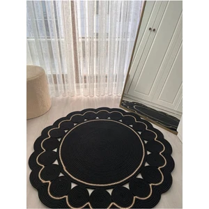 Bhr Creative Jüt Hasır Halı Kilim Paspas Papatya Modeli