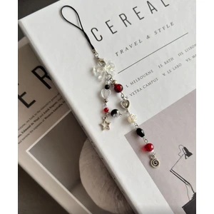 Bordo Yıldız Charm, Telefon Ipi, Çanta Süsü telefon askısı