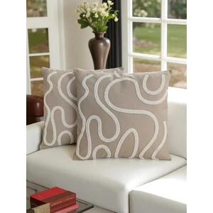 Bohem Tarz Punch Nakışlı Kırlent Kılıfı | 43X43 cm | 2 Adet