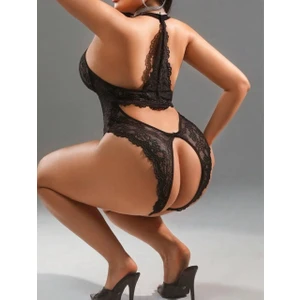 Özel Bölgesi Açık Dantel Body