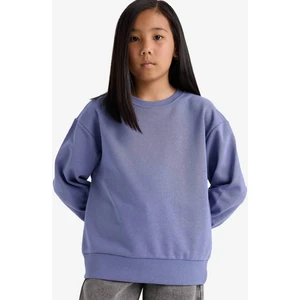 Kız Çocuk Relax Fit Bisiklet Yaka Basic Düz Okul Sweatshirt A2797A825AU