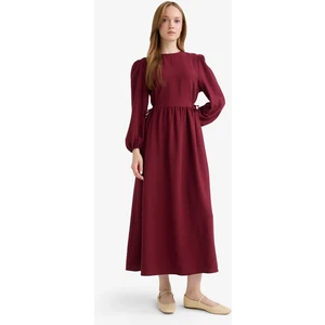 Regular Fit Bisiklet Yaka Aerobin Uzun Kollu Maxi Elbise E5261AX25AU