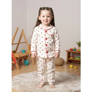 %100 Pamuk Kız Çocuk Kalpli Pijama