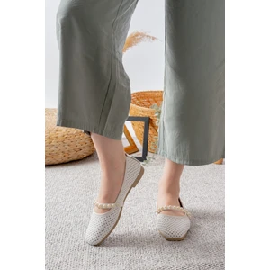 Kadın Siyah Cilt İncili Babet Ev ve Dış Mekan Ayakkabısı