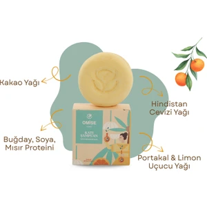 Omise Natural Katı Şampuan, Portakal & Limon, Bitkisel Formül, 95 gr