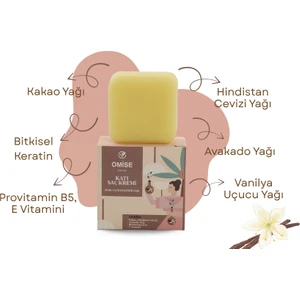 Omise Natural Katı Saç Kremi, Vanilya, Bitkisel formül, 65 gr