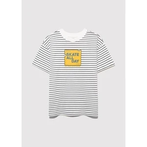 Skate All Day Baskılı Ekru Tişört 6610263-89187