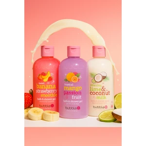 Bubble T Smoothie Duş Jeli 3’lü Set (3 X 500 ML) – Hindistan Cevizi, Muz & Çilek Aromalı