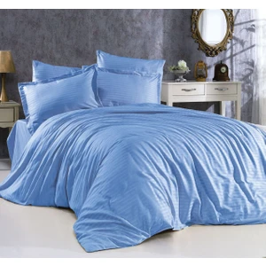 Çift Kişilik Pamuk Saten Çizgili Nevresimtakımı ( Çarşafılastikli )