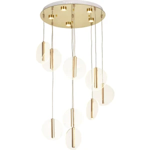 Lovena 9'Lu Ledli Dim. Kumandalı Modern Lüks Sarkıt Avize (3 Renk Led; Sarı-Beyaz-Gün ışığı) - GOLD