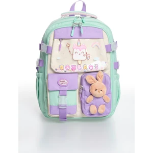 Kore Kawaii Tarzı Dondurma Desenli 180° Tam Açılır Ilkokul Sırt Çantası Kız Çocuk Okul Çantası
