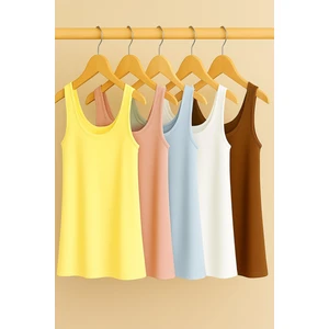 5 Adet A Kesim Pamuklu Kalın Askılı Atlet Tişört