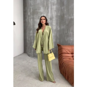 Bağlamalı Tesettür Pantolon Üst Pantolon Takım